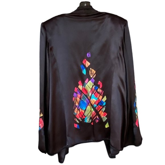 Yolanda Lorente Handpainted Black Stained Glass Jacket - Picture 3 of 11